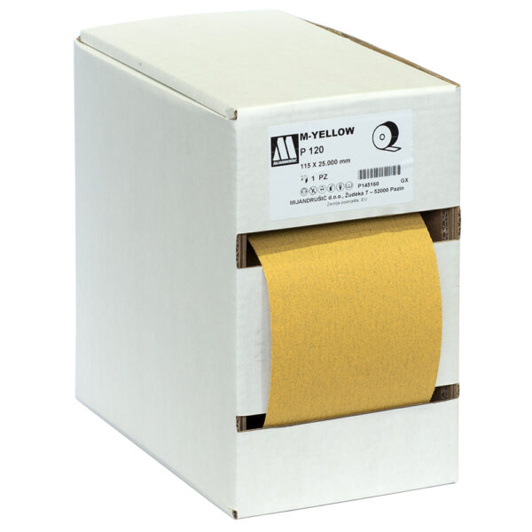 M-YELLOW ROLA P120 120mm x 25m čičak